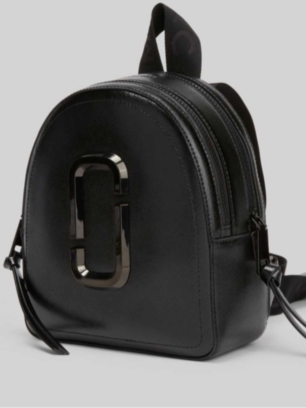 Marc Jacobs Pack Shot Black Leather Backpack Minimalist Edgy Chic Modern
